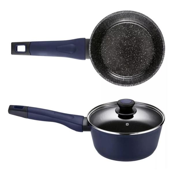 Panela Aluminio Forjado Antiaderente Azul 16cm - Oxford Imagem de Panela Aluminio Forjado Antiaderente Azul 16cm - Oxford