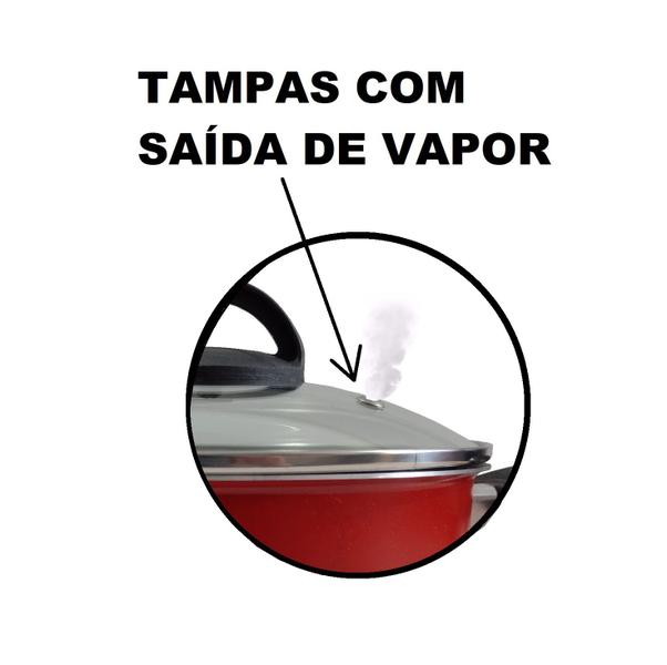 Imagem de Panela antiaderente marpal 20' vermelha tampa de vidro