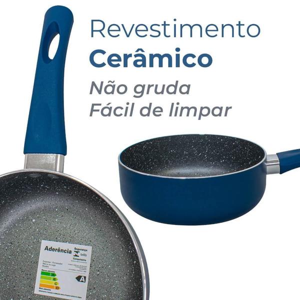 Imagem de Panela Antiaderente Revestimento Cerâmico Genebra Blue 16Cm