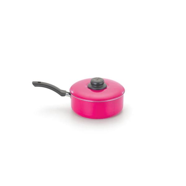 Panela Antiaderente Tampa Alumínio N18 Rosa 1,9 Litros - Alumínio Nacional Imagem de Panela Antiaderente Tampa Alumínio N18 Rosa 1,9 Litros