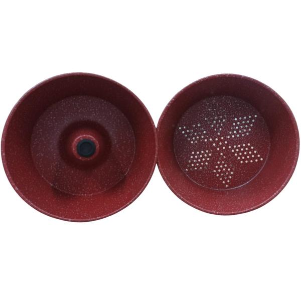 Panela Antiaderente Vermelho e Preto 3x1 Espagueteira Pudim Cuscuz Vapor Top - RL Imagem de Panela Antiaderente Vermelho e Preto 3x1 Espagueteira Pudim Cuscuz Vapor Top