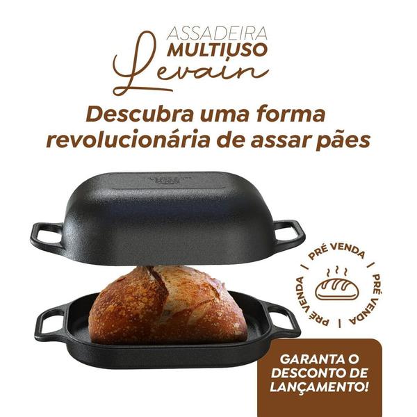 Imagem de Panela Assadeira Forno Holandês De Ferro Fundido Multiuso