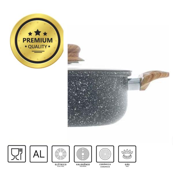 Imagem de Panela Caçarola Antiaderente Cerâmica 24cm Cooktop Fogão Indução Wolff Avulsa