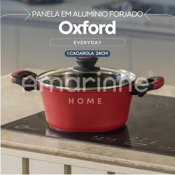 Panela Caçarola Antiaderente Cerâmica Fundo Indução 24cm Oxford Em Alumínio Forjado Imagem de Panela Caçarola Antiaderente Cerâmica Fundo Indução 24cm Oxford Em Alumínio Forjado