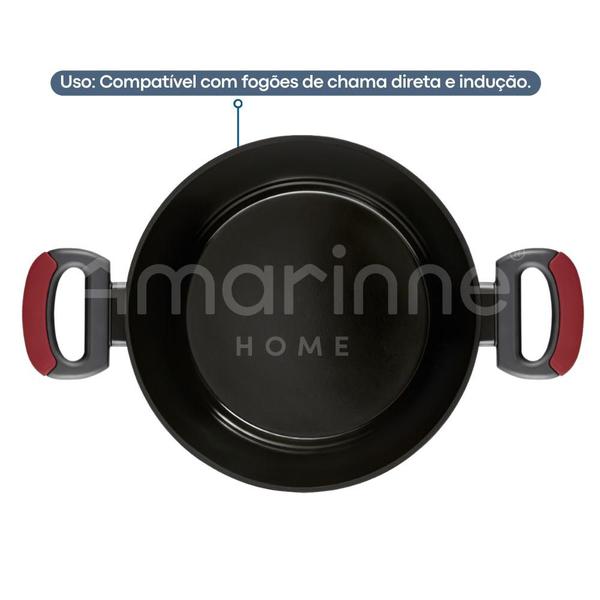 Panela Caçarola Antiaderente Cerâmica Fundo Indução 24cm Oxford Em Alumínio Forjado Imagem de Panela Caçarola Antiaderente Cerâmica Fundo Indução 24cm Oxford Em Alumínio Forjado