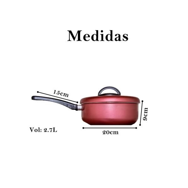 Imagem de Panela caçarola cereja teflon resistente antiaderente n 20