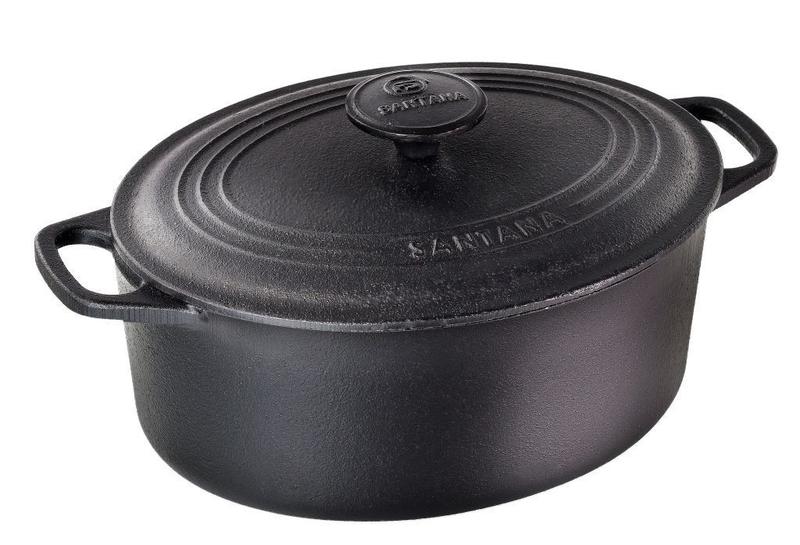 Panela Caçarola Oval Ferro Fundido 4 Litros 35x23cm - Santana Imagem de Panela Caçarola Oval Ferro Fundido 4 Litros 35x23cm