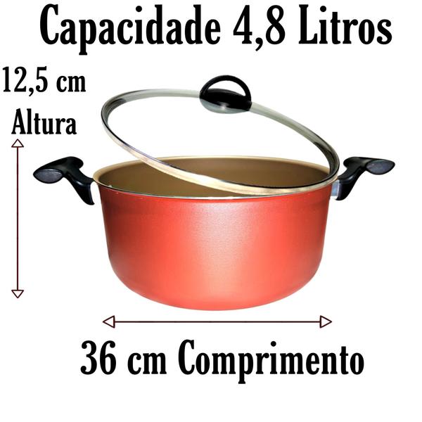 Imagem de Panela Caçarola Plus Grande N24cm Antiaderente + 1 Colher Nylon