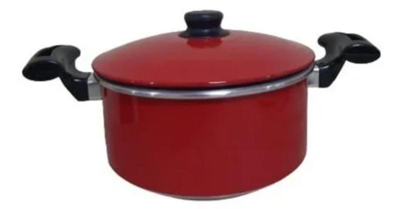 Imagem de Panela Caçarola Vermelho 22cm Com Tampa Em Alumínio 3.5lts