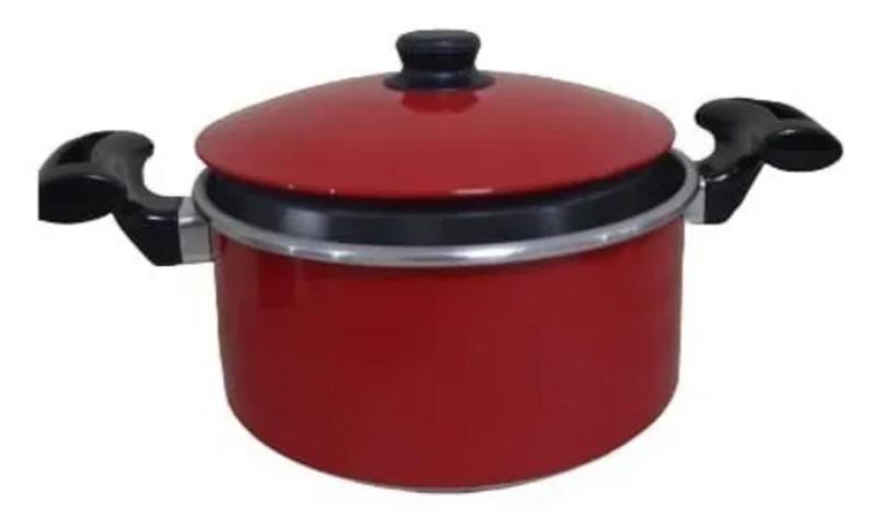 Imagem de Panela Caçarola Vermelho 22cm Com Tampa Em Alumínio 3.5lts