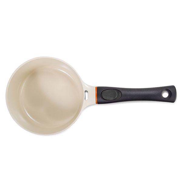 Imagem de Panela Cerâmica Laranja 18Cm 2L Utensílio Silicone Le Cook