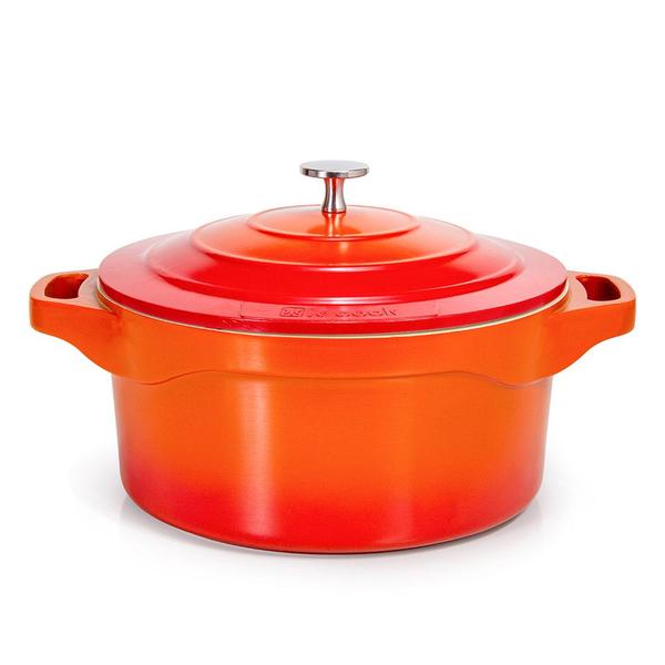 Imagem de Panela Cerâmica Laranja 20Cm 2,6L Utensílio Silicone Le Cook