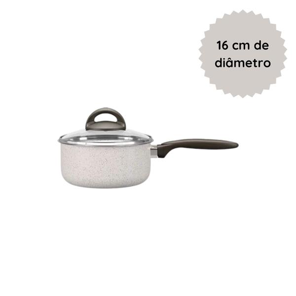 Imagem de Panela com Tampa 16 cm Antiaderente Ceramic Life Suprema Vanilla Brinox - 7244/360