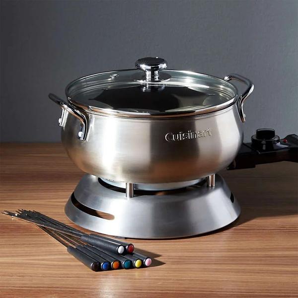 Imagem de Panela cuisinart para fondue + acessórios em aço inox 220v cfo-50cbbrb