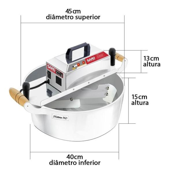 Imagem de Panela De Brigadeiro Elétrica Automática 21 Litros Saro PA21