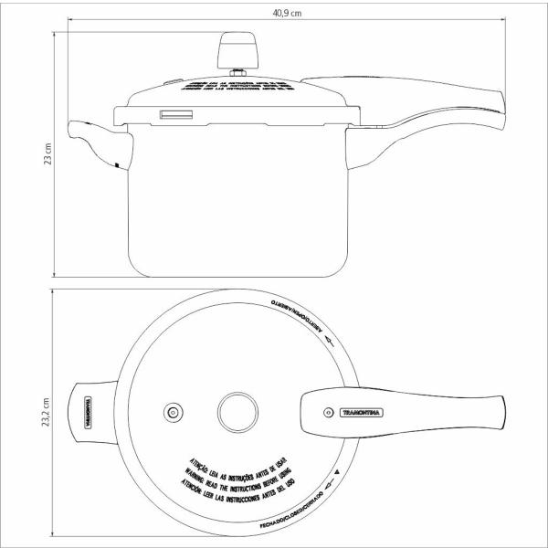 Imagem de Panela de di Pressão Pressao Presão Preçao Preção Revestimento Antiaderente Starflon Max Vancouver Spot Não Gruda 4,5 L Litros 20cm para Fogão Eletrico Gás Vitroceramico e Resistencia eletrica Aluminio Profissional Grande Funda Bonita Moderna Duravel Barata