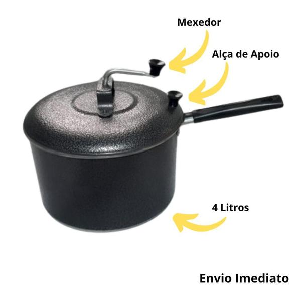 Imagem de Panela De Fazer Pipoca Profissional P/ Pipoqueiro Cor Preto