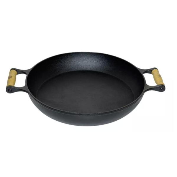 Imagem de Panela De Ferro Fundido Paella Com Tampa De Vidro 36 Cm - Santana