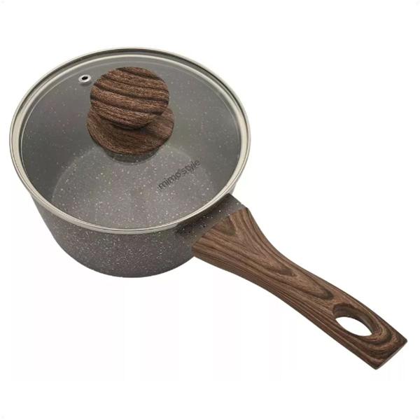 Panela De Indução Cerâmica Antiaderente 16cm Com Tampa Vidro - Mimo Imagem de Panela De Indução Cerâmica Antiaderente 16cm Com Tampa Vidro