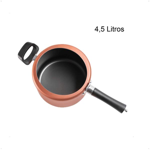 Imagem de Panela de Pressão 4,5 litros Aluminio Vapt 20x15cm Cor Cobre Cozinha Brinox - 7096/168