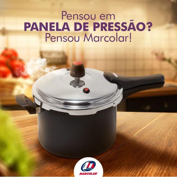 Imagem de Panela de Pressão 4,5 Litros Antiaderente Fechamento Externo  Marcolar