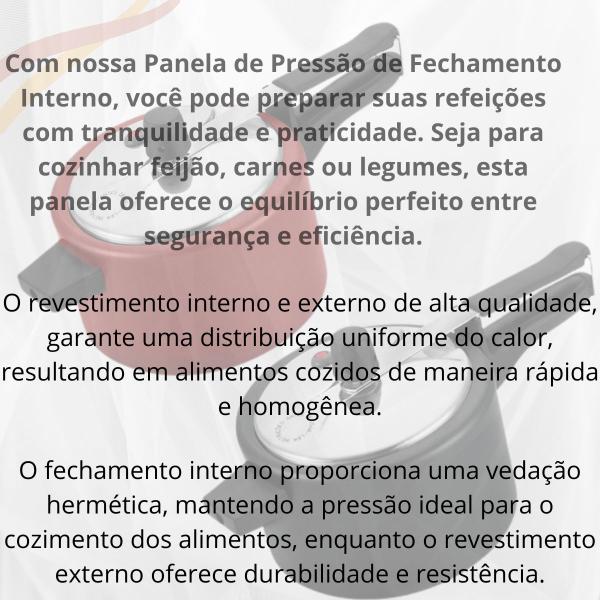 Imagem de Panela de Pressão 4,5 Litros Antiaderente Preto Fech Interno