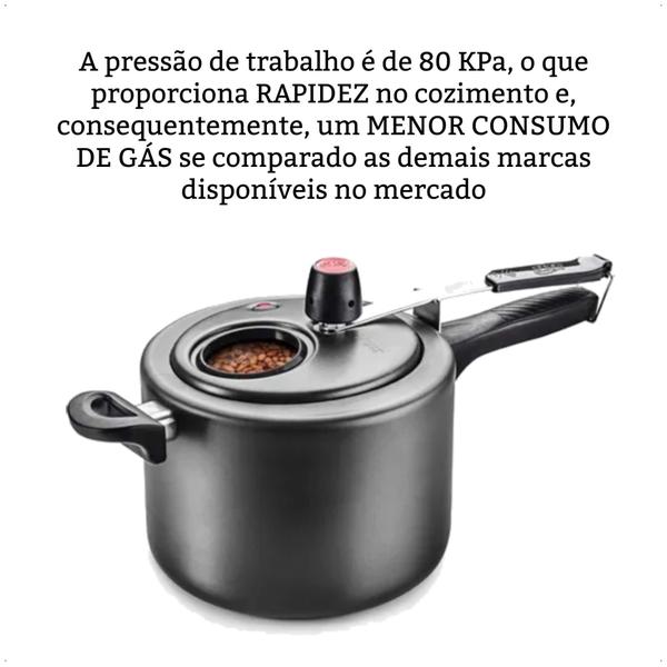 Imagem de Panela De Pressão 4,5L Antiaderente Grafite Com Visor de Vidro Antiaderente MTA - 6000