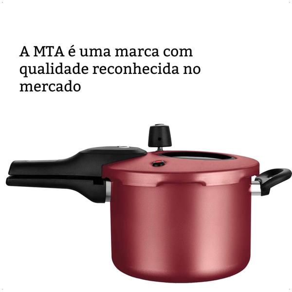 Imagem de Panela De Pressão 4,5LAntiaderente Cereja Com Visor na Tampa Fechamento Externo MTA - 6601