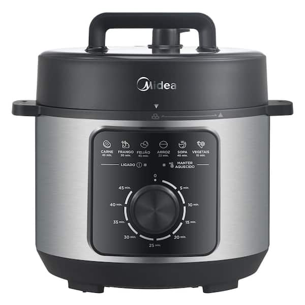 Panela de Pressão 4L Mecânica Preta e Inox Midea