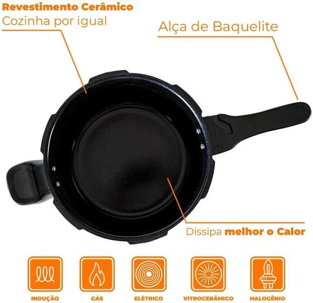 Imagem de Panela de Pressão 5,4L Antiaderente Indução - Brinox - 4954/102