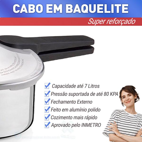 Imagem de Panela De Pressão 7L Premium Alumínio Almoço Família Selo Inmetro