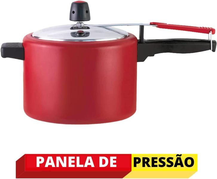 Imagem de Panela De Pressão Alumine Vermelha 4,5 L