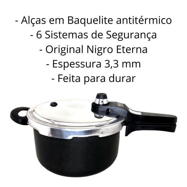 Imagem de Panela de Pressão Antiaderente 4,5 Litros Eterna Nigro