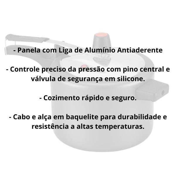 Imagem de Panela de Pressao Antiaderente Pequena 3 Litros Com Cabo Reforçado Para Cozinha Bar Restaurante Hotel Pousadas Feijão Fe