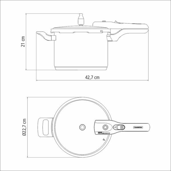 Imagem de Panela de Pressão Brava Aço Inox 4,5 L Tramontina
