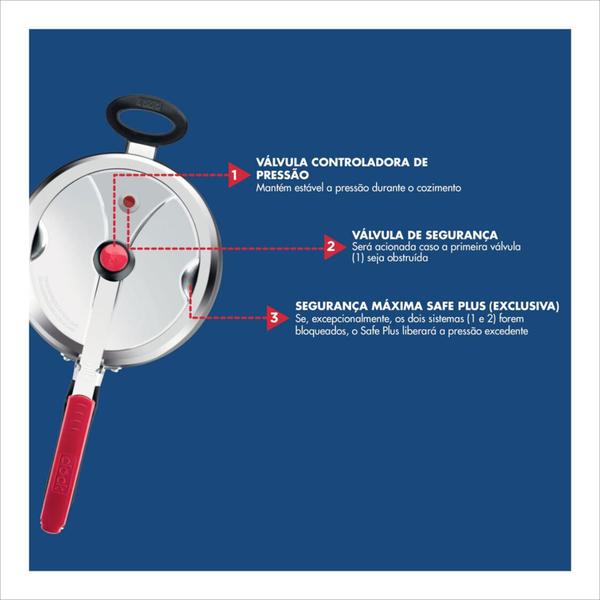Panela De Pressão Clock Polida Fechamento Interno 4,5L - Ofertamo Imagem de Panela De Pressão Clock Polida Fechamento Interno 4,5L