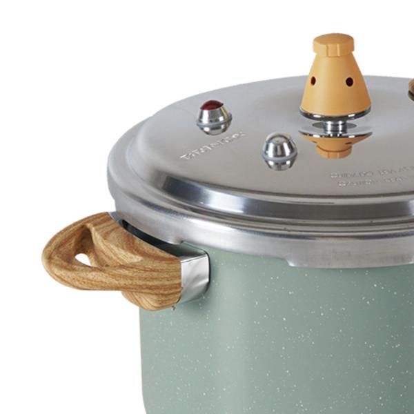 Imagem de Panela de Pressão com Indução Ceramic Life Brinox 4,2 L Antiaderente cor Verde Botanika