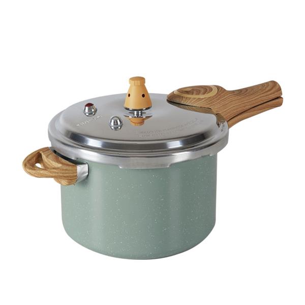 Imagem de Panela de Pressão com Indução Ceramic Life Brinox 4,2 L Antiaderente cor Verde Botanika