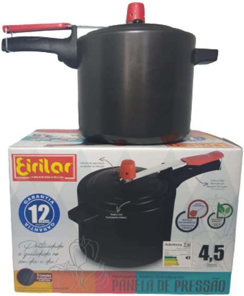 Panela de pressao eiriflon preta 4,5 lts anti-aderente - eirilar Imagem de Panela de pressao eiriflon preta 4,5 lts anti-aderente - eirilar