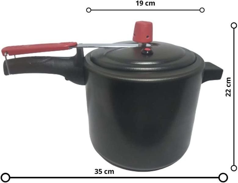 Panela de pressao eiriflon preta 4,5 lts anti-aderente - eirilar Imagem de Panela de pressao eiriflon preta 4,5 lts anti-aderente - eirilar