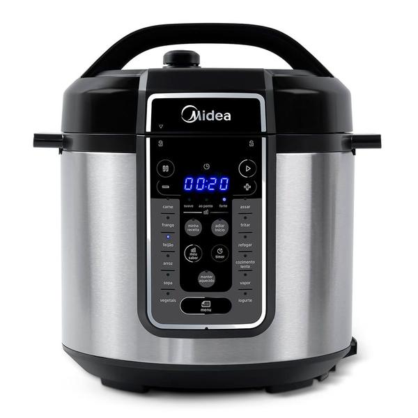 Panela de Pressão Elétrica 6 L MasterSteam Inox Midea Panela de Pressão Elétrica 6 L MasterSteam Inox Midea