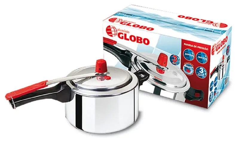 Panela de Pressão em Alumínio 3 Litros Globo 3 Anos de Garantia - Alumínio Globo