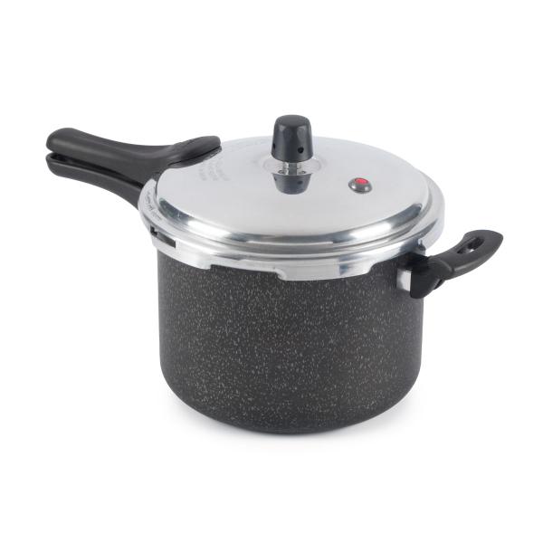 Panela De Pressão Fechamento Externo Antiaderente 4,5L Preto - Aluminio Nacional Panela De Pressão Fechamento Externo Antiaderente 4,5L Preto - Aluminio Nacional