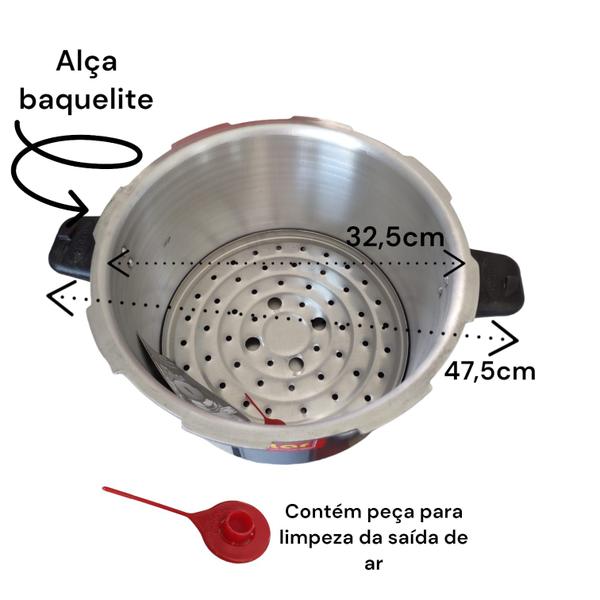 Panela de pressão fechamento externo sem cabo 18l - EIRILAR Imagem de Panela de pressão fechamento externo sem cabo 18l