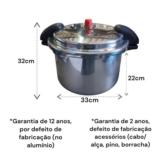 Panela de pressão fechamento externo sem cabo 18l - EIRILAR Imagem de Panela de pressão fechamento externo sem cabo 18l