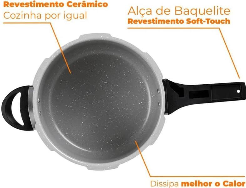 Imagem de Panela de  Pressão Gris com Indução 5,4L Brinox