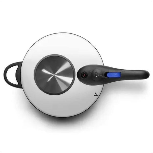 Panela De Pressão Inox Com Visor 6 Litros 22Cm Cozimento Rápido Trava De Segurança Fundo Triplo MTA - 6020 Imagem de Panela De Pressão Inox Com Visor 6 Litros 22Cm Cozimento Rápido Trava De Segurança Fundo Triplo MTA - 6020