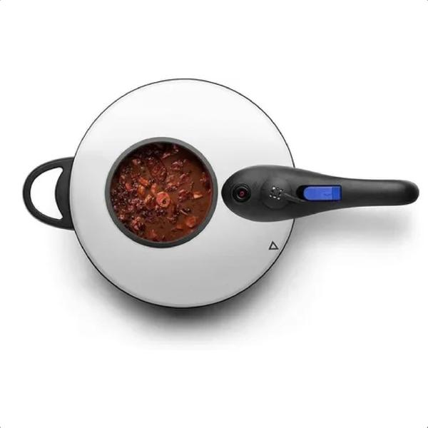 Panela De Pressão Inox Com Visor 6 Litros 22Cm Cozimento Rápido Trava De Segurança Fundo Triplo MTA - 6020 Imagem de Panela De Pressão Inox Com Visor 6 Litros 22Cm Cozimento Rápido Trava De Segurança Fundo Triplo MTA - 6020