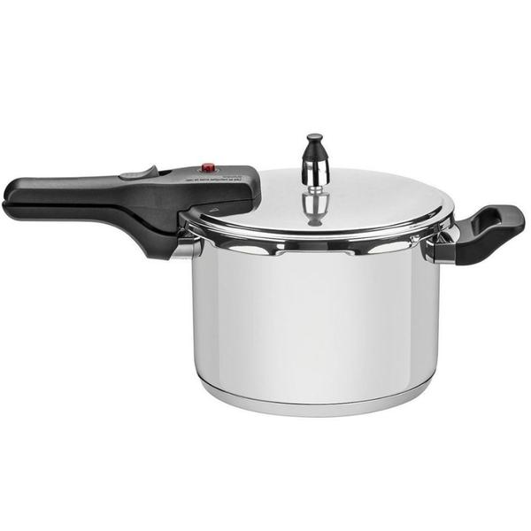 Panela de Pressão Inox Fundo Triplo Indução 4,5 Litros Tramontina Brava Imagem de Panela de Pressão Inox Fundo Triplo Indução 4,5 Litros Tramontina Brava