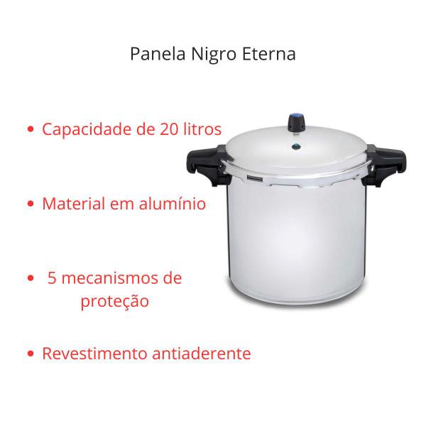 Imagem de Panela de pressão Nigro Eterna 20 litros